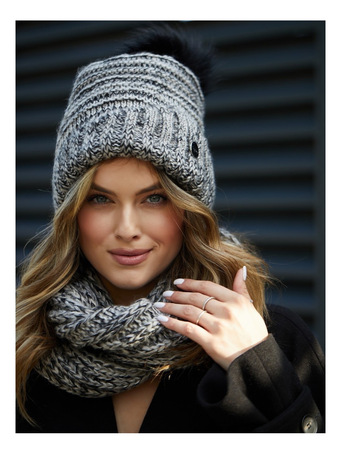 Warmes Winterset Cappuccino-Schwarz C33 - Online-Shop - Boutique